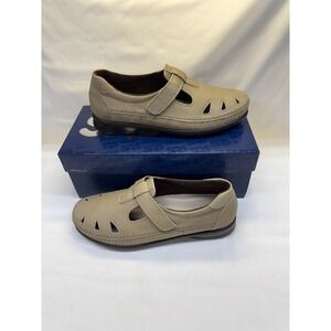 SAS Tripad Comfort Roamer Slip-On Hook & Loop Leather Shoe Tan Size 9.5M *New*